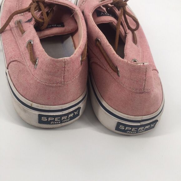 Sperry Top Sider Bahama II Oxford Shirt Sneaker 9 Mens Washed Red Boat Shoe - Picture 3 of 7